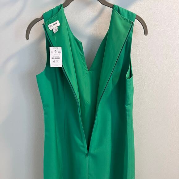 NWT J.Crew Green Sleeveless V-neck Shift Dress Size 4P - Picture 7 of 9